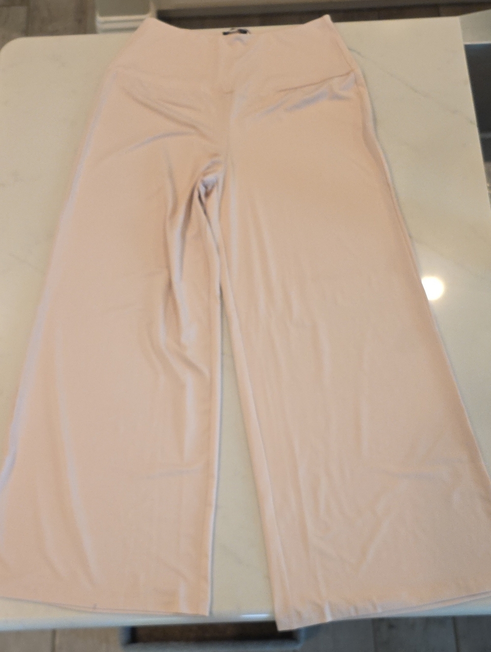Cream Wide-Leg Palazzo Pants
